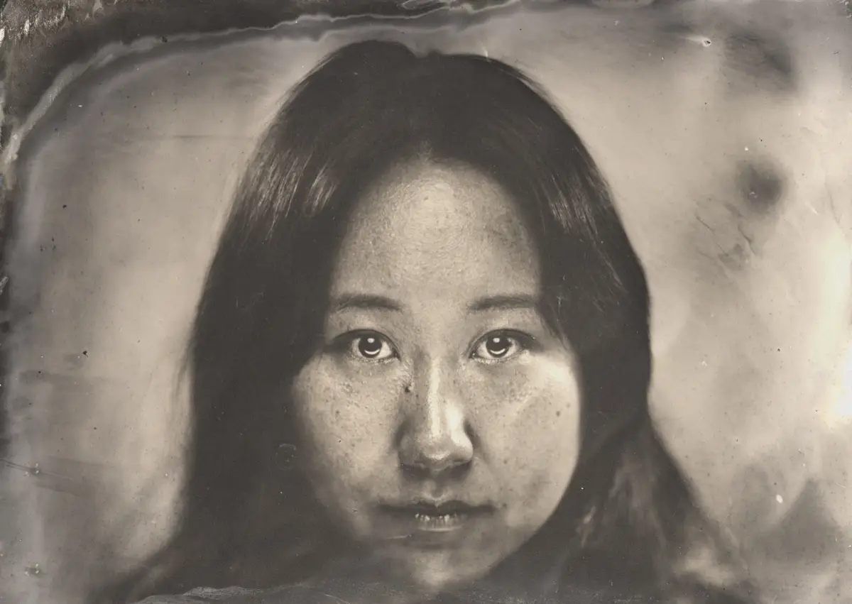 Wet plate collodion tintype portrait made in Los Angeles, plate 04