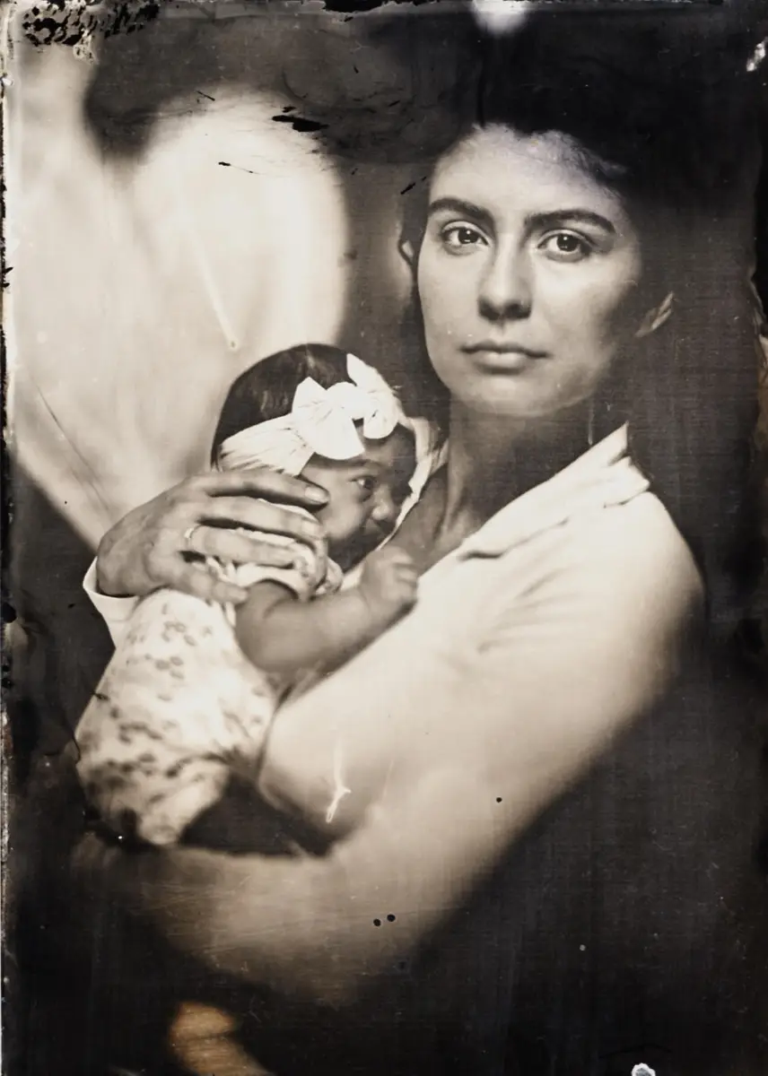 Wet plate collodion tintype portrait made in Los Angeles, plate 06