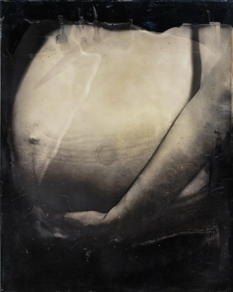 Wet plate collodion tintype portrait made in Los Angeles, plate 08