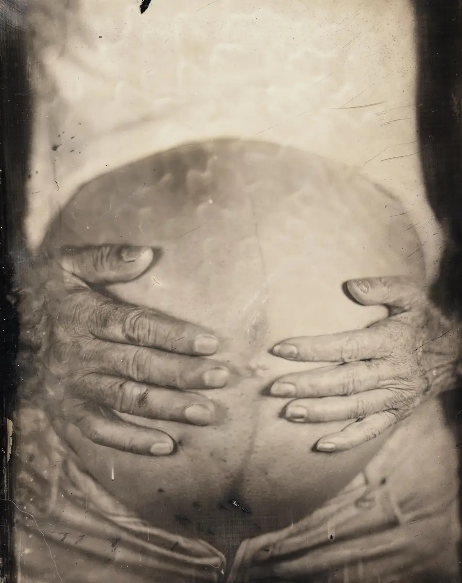 Wet plate collodion tintype portrait made in Los Angeles, plate 09